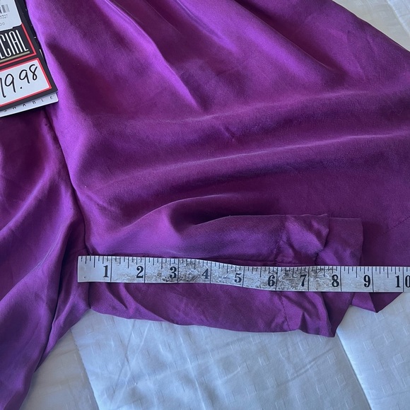 Rare Vintage 90s Silk High Waisted NWT Shorts M Purple - Picture 12 of 14